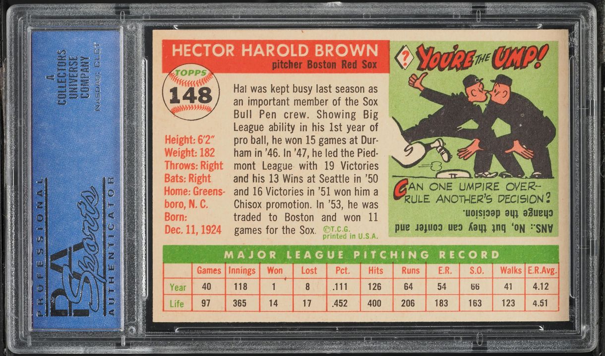 1955 Topps Hal Brown #148 PSA 8 NM-MT