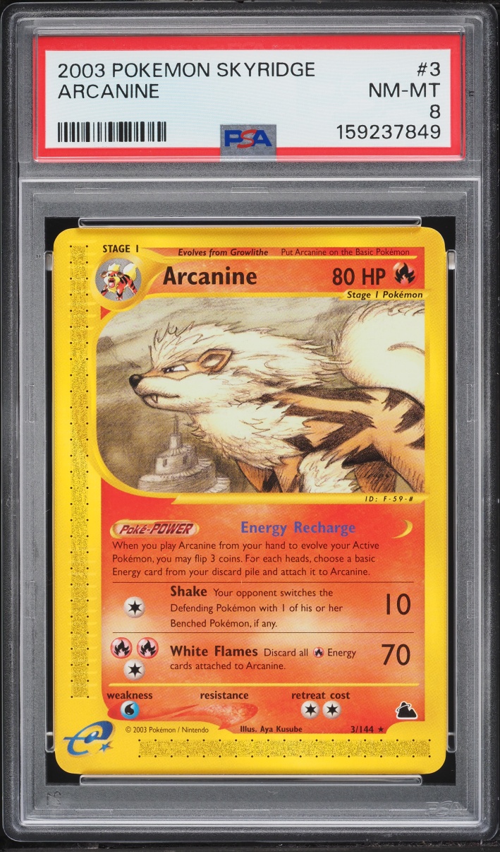 2003 Pokemon Skyridge Arcanine #3 PSA 8 NM-MT