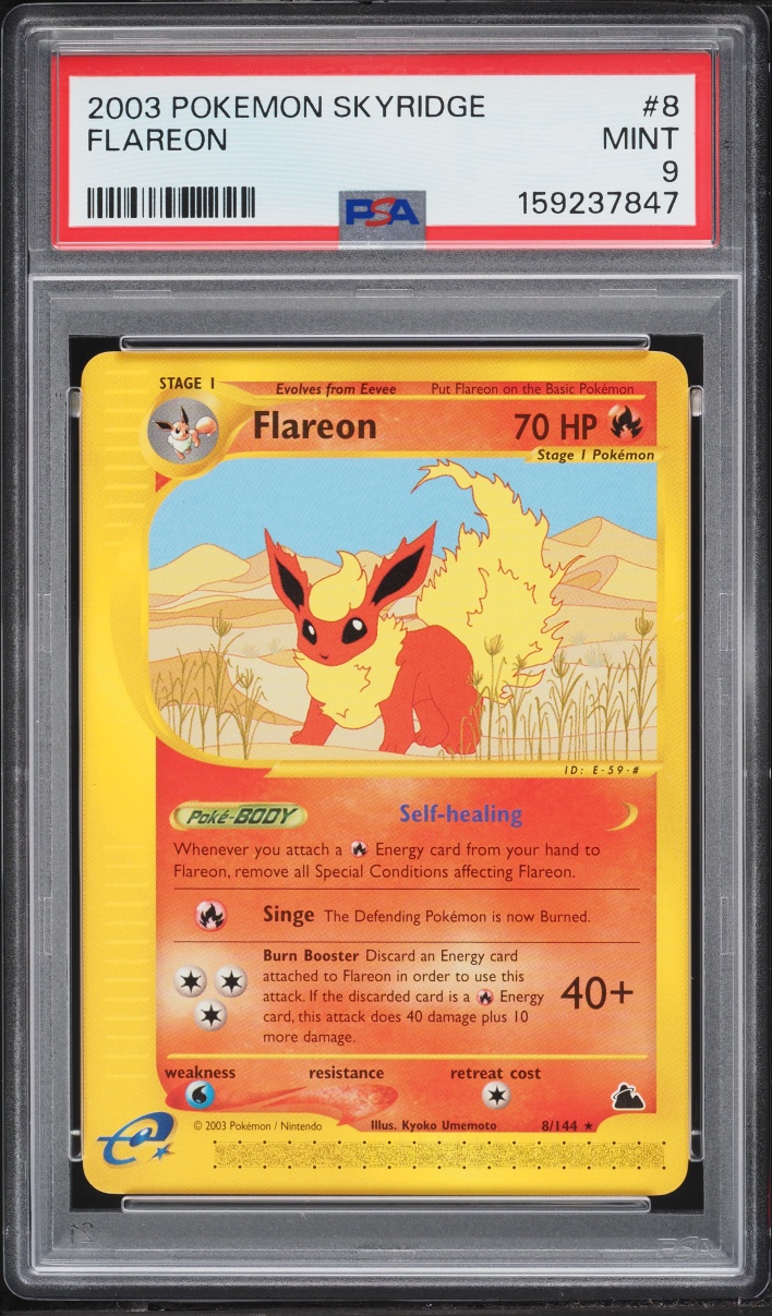 2003 Pokemon Skyridge Flareon #8 PSA 9 MINT