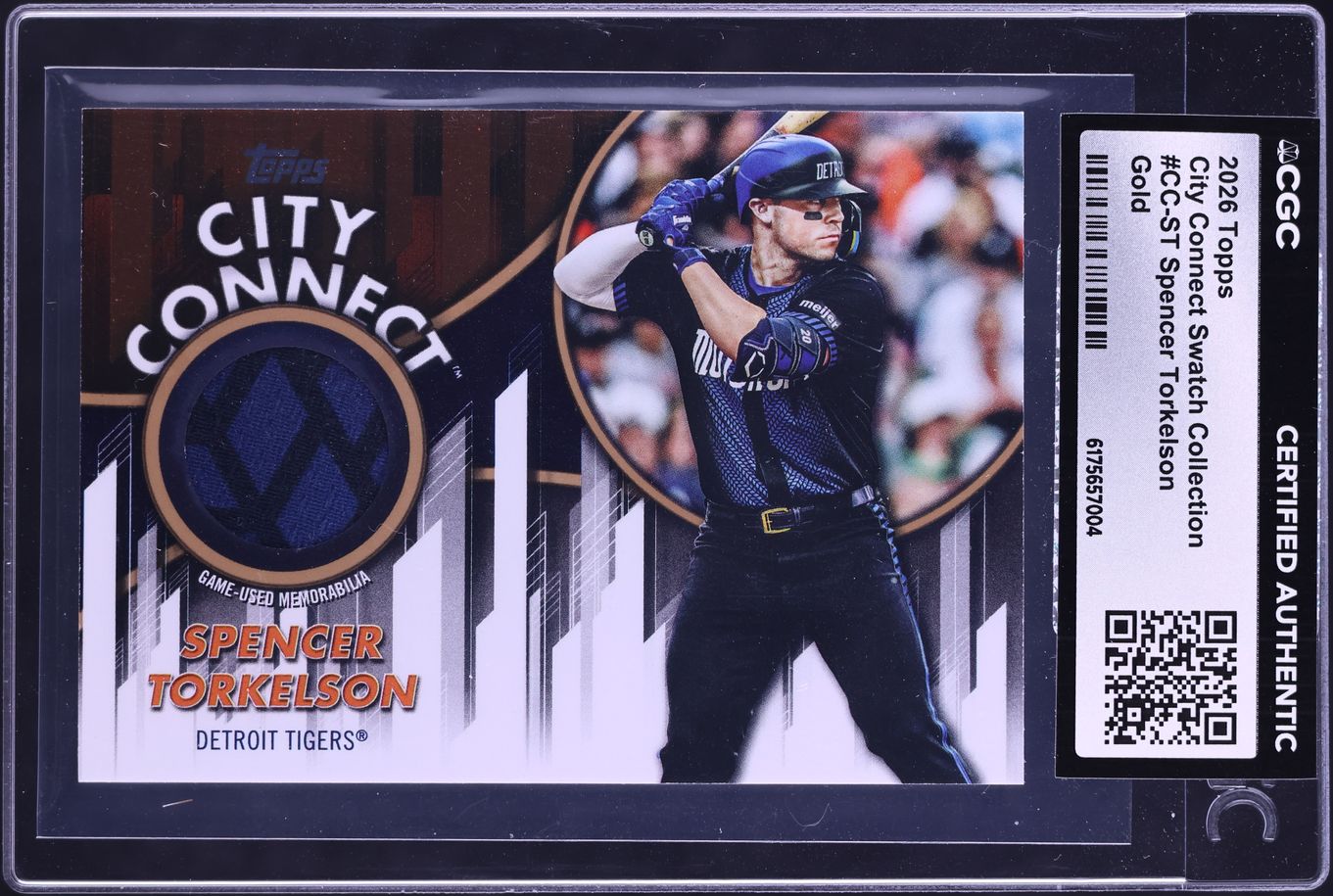 2026 Topps City Connect Swatch Collection Gold Spencer Torkelson PATCH /50 #CC-ST CGC AUTH