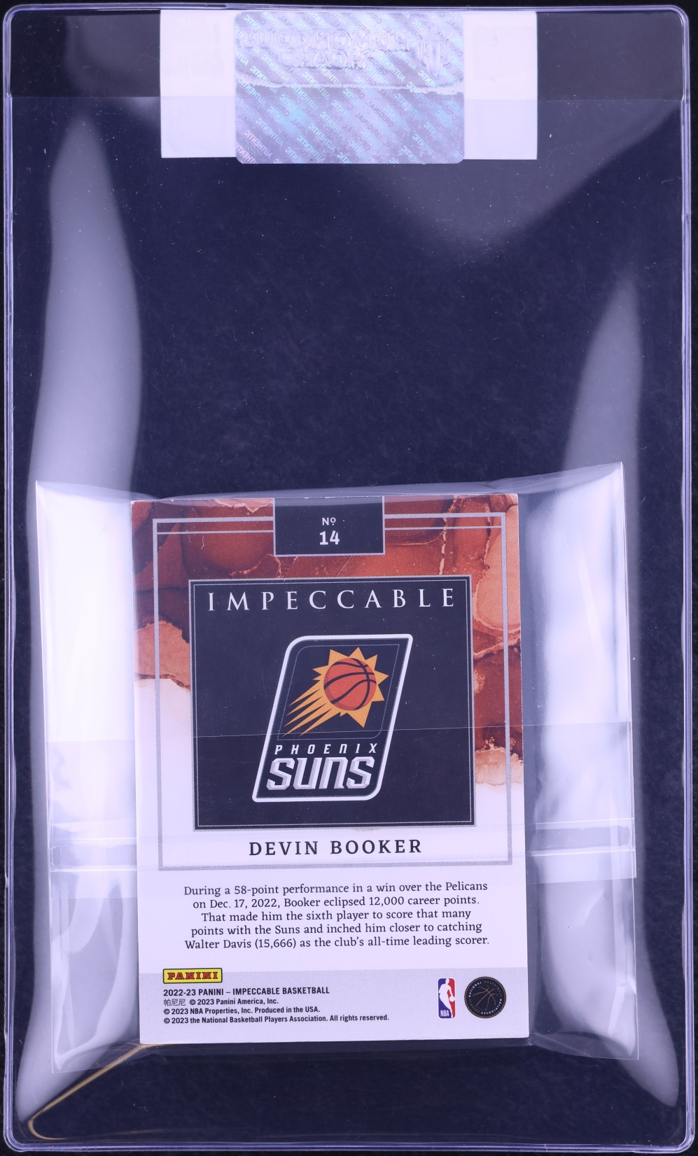 2022 Panini Impeccable Silver NBA Logos Devin Booker RELIC /20 #14 CGC AUTH