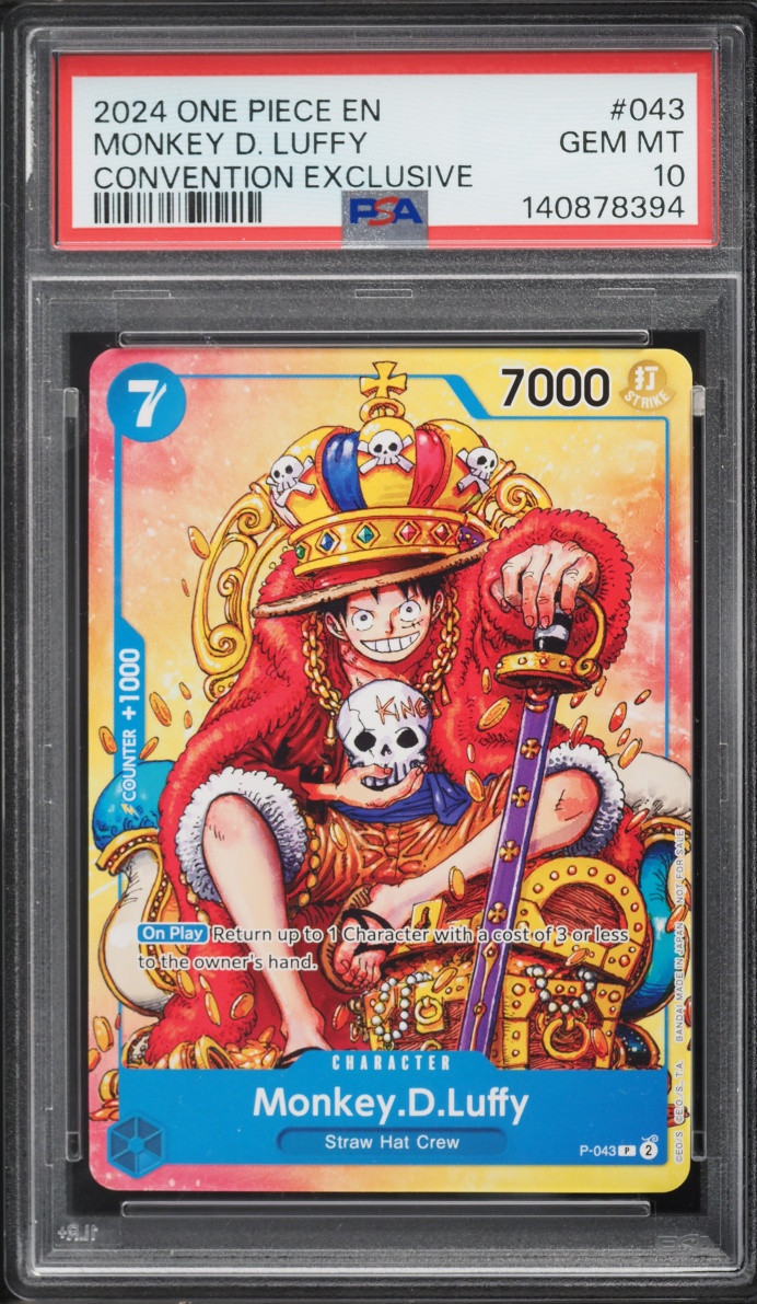 2024 One Piece Promo Convention Exclusive Alt Art Monkey D. Luffy #P-043 PSA 10 GEM MINT