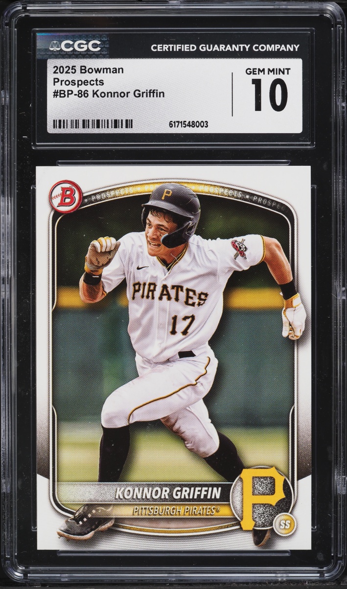2025 Bowman Konnor Griffin PROSPECT #BP-86 CGC 10 GEM MINT