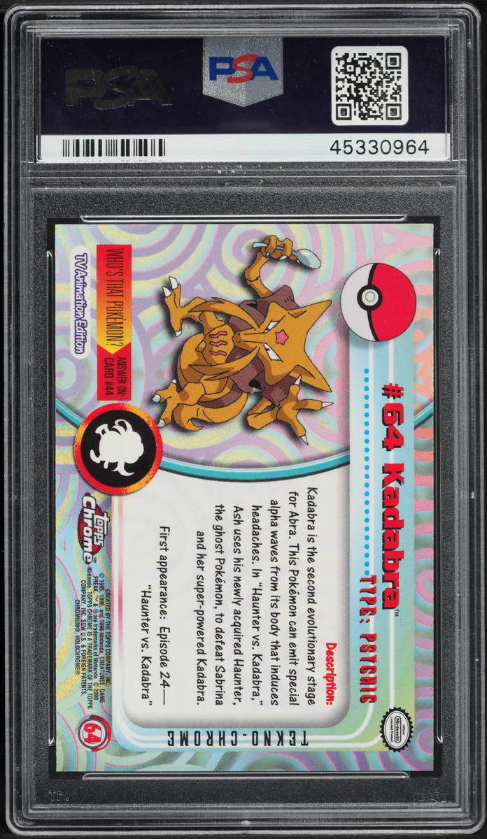 2000 Topps Chrome Pokemon Series 1 Tekno Kadabra #64 PSA 10 GEM MINT