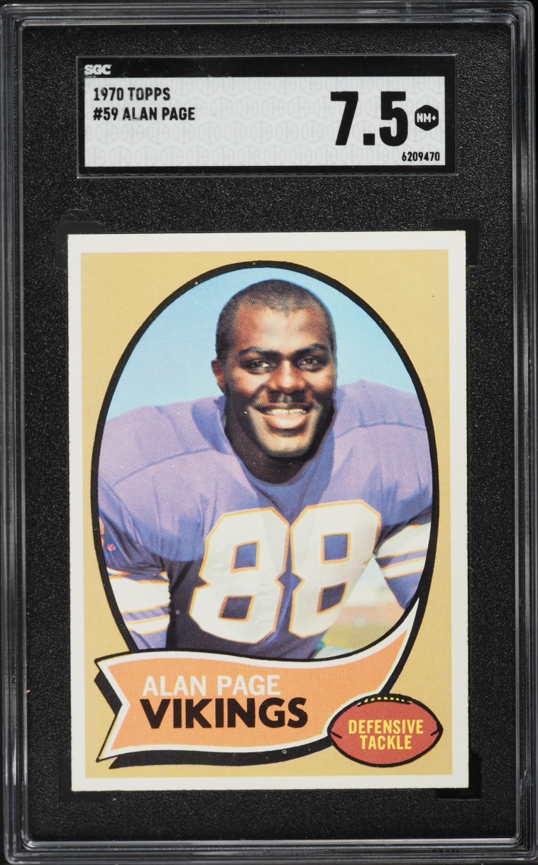 1970 Topps Football Alan Page ROOKIE #59 SGC 7.5 NRMT+