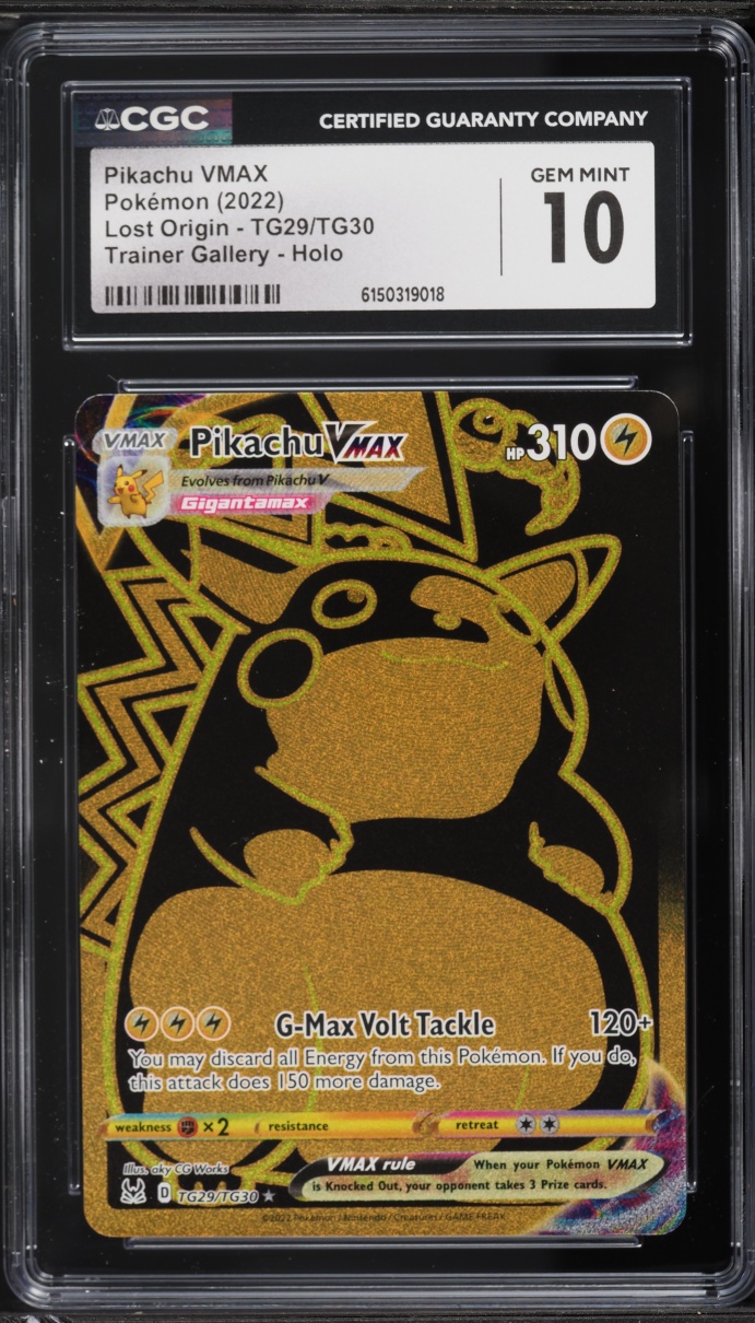 2022 Pokemon Sword & Shield Lost Origin Full Art Pikachu VMAX #TG29 CGC 10 GEM MINT