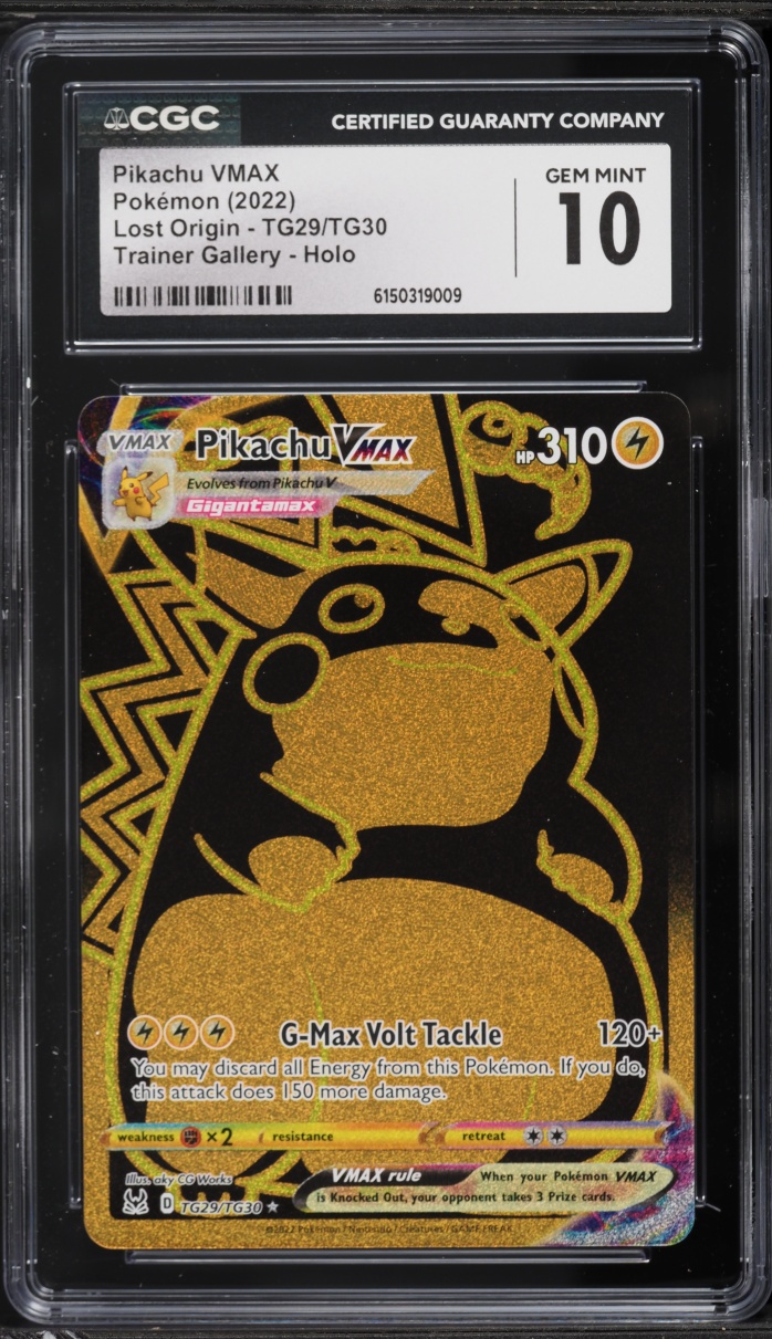 2022 Pokemon Sword & Shield Lost Origin Full Art Pikachu VMAX #TG29 CGC 10 GEM MINT