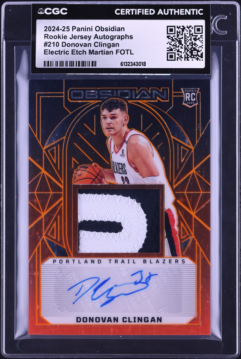 2024 Panini Obsidian Electric Etch Martian FOTL Donovan Clingan ROOKIE ...