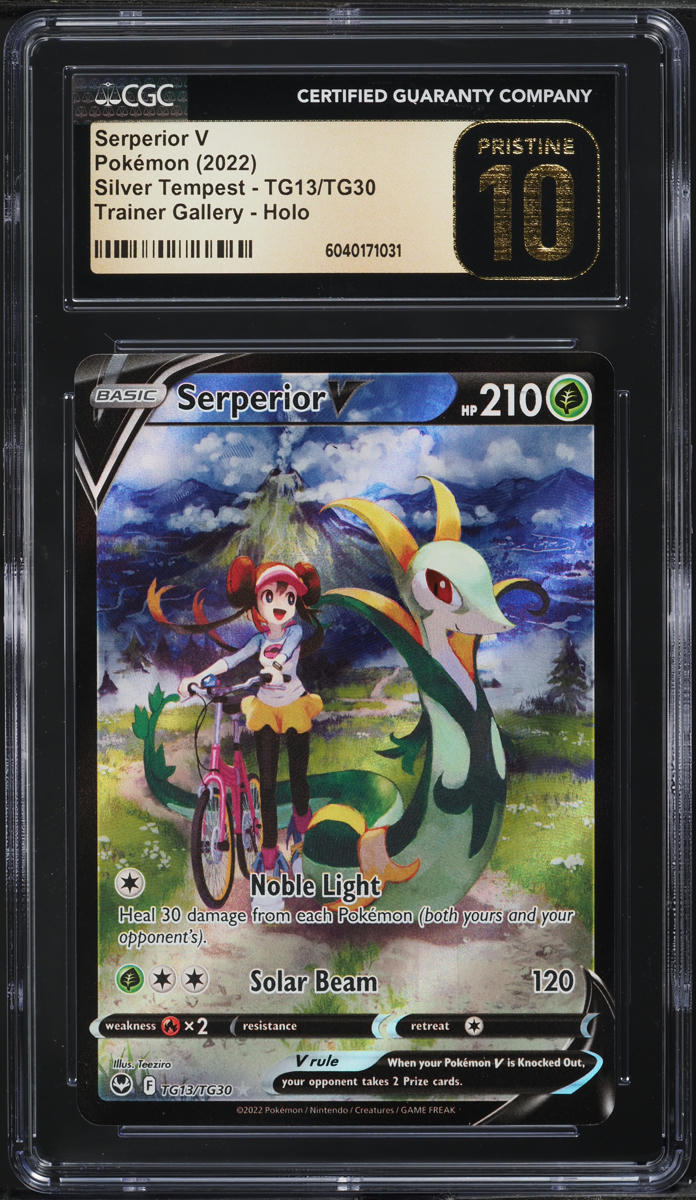 2022 Pokemon SWSH Silver Tempest Full Art Serperior V #TG13 CGC 10 PRISTINE