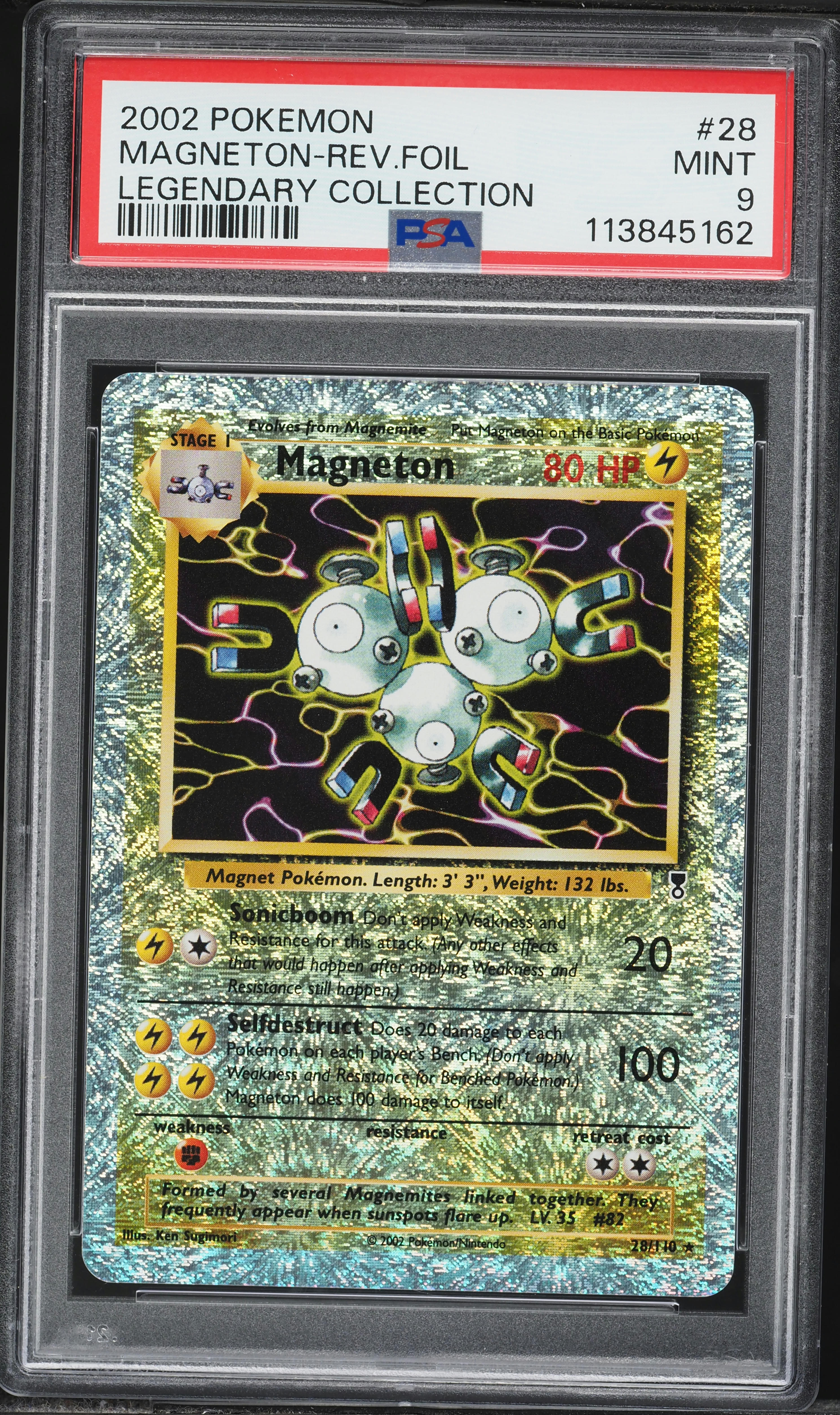 2002 Pokemon Legendary Collection Reverse Holo Magneton #28 PSA 9 MINT