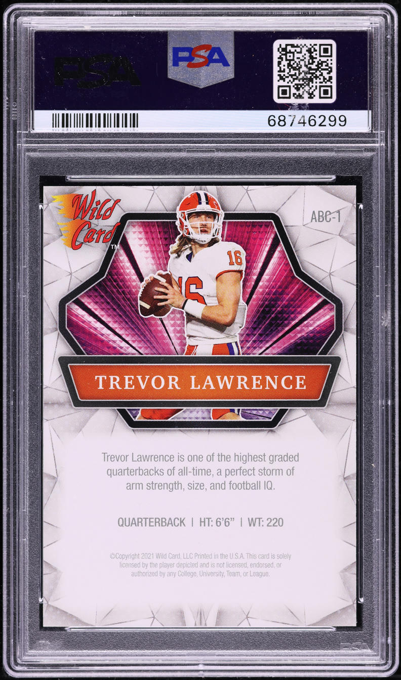 2021 Wild Card Alumination Trevor Lawrence ROOKIE #ABC1 PSA 9 MINT