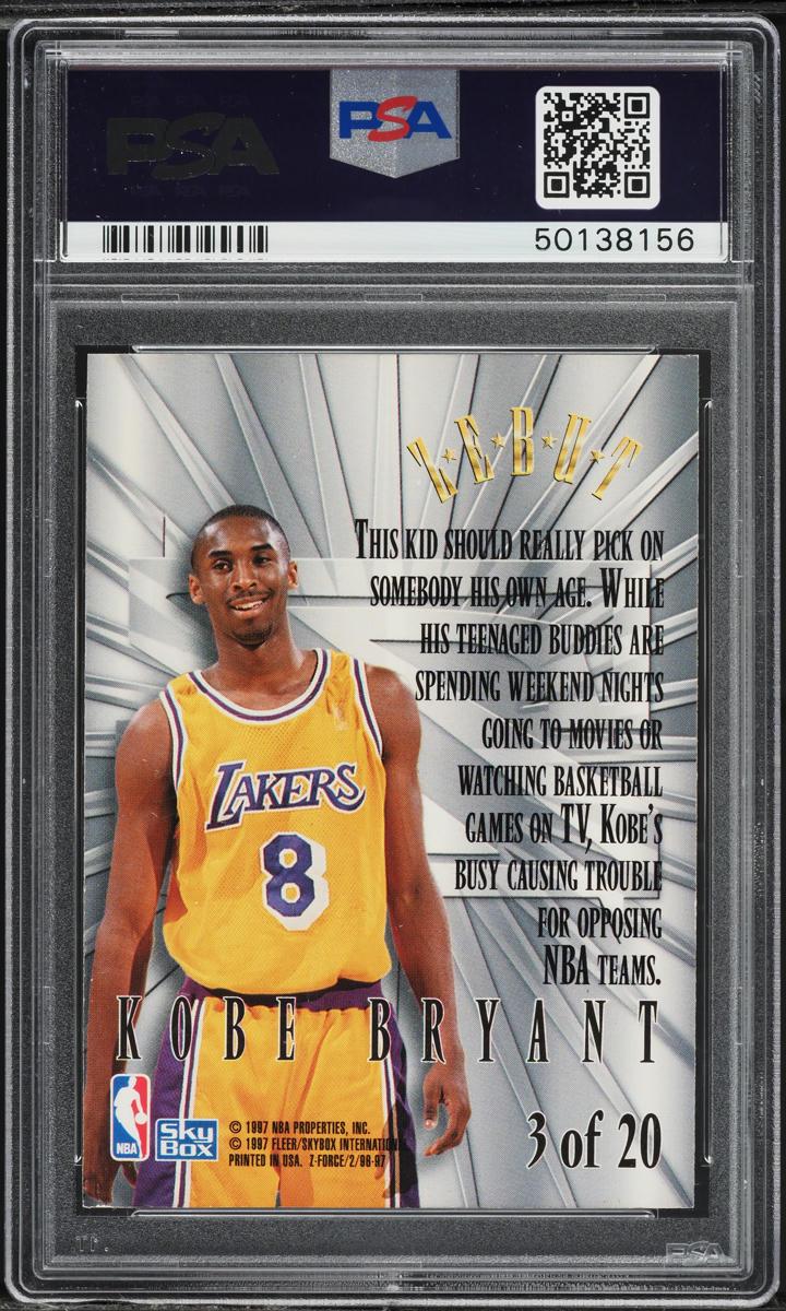 その他 ELETE series Kobe Bryant one of one A 1996-97 Skybox Z-Force Z-Peat Zebut Kobe Bryant Rookie