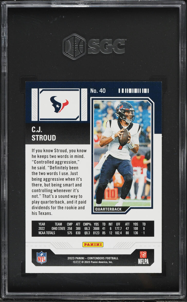 2023 Panini Contenders Retail CJ Stroud ROOKIE #40 SGC 9.5 MINT+