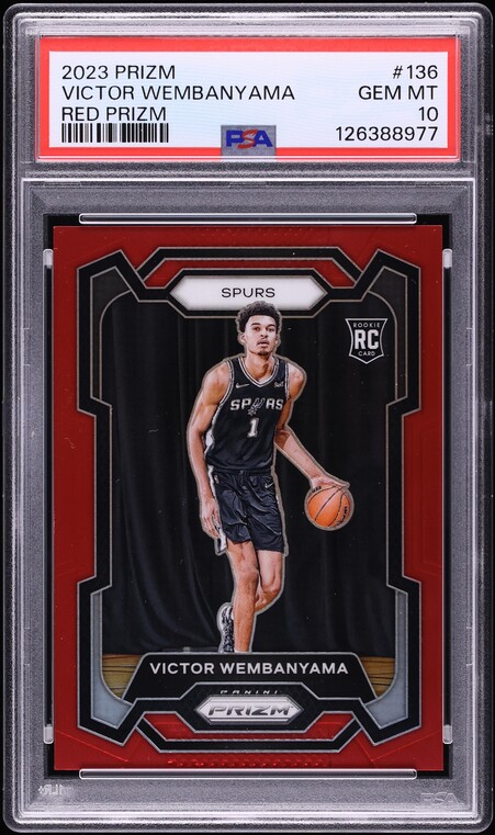 2023 Panini Prizm Red Victor Wembanyama ROOKIE /299 #136 PSA 10 GEM MINT