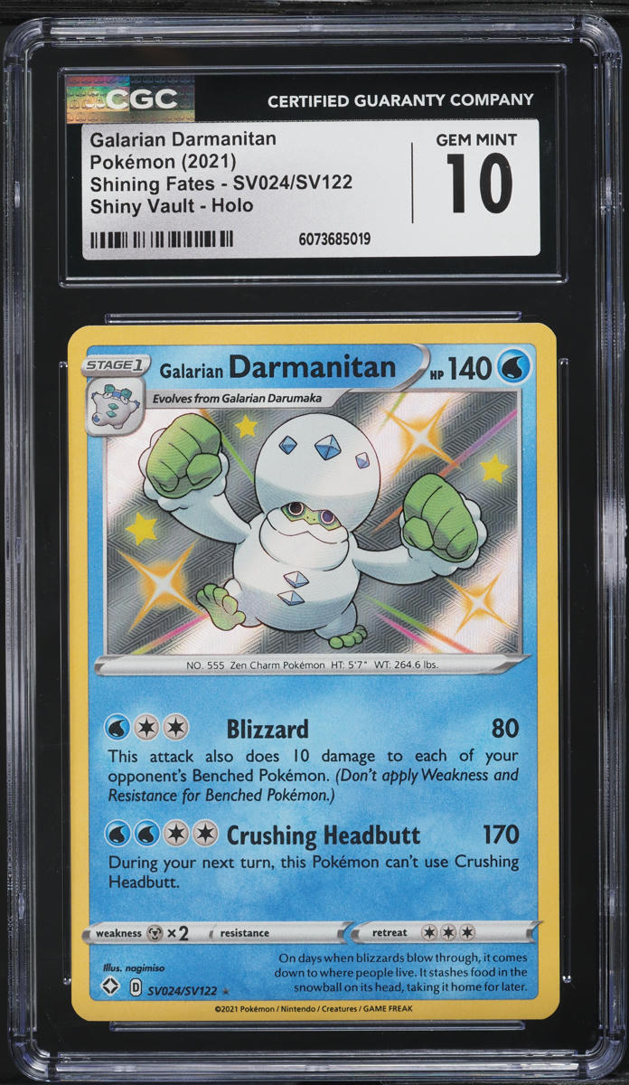 2021 Pokemon SWSH Shining Fate Shiny Vault Holo Shiny Galarian Darmanitan CGC 10