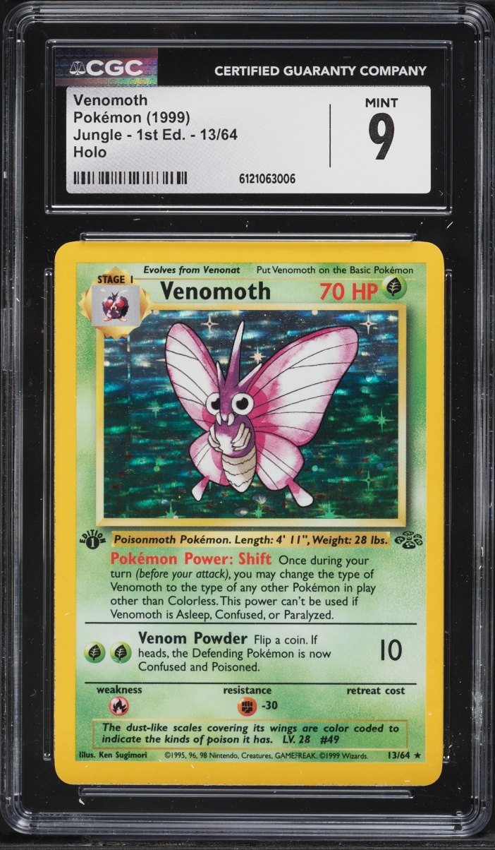 1999 Pokemon Jungle 1st Edition Holo Venomoth #13 CGC 9 MINT