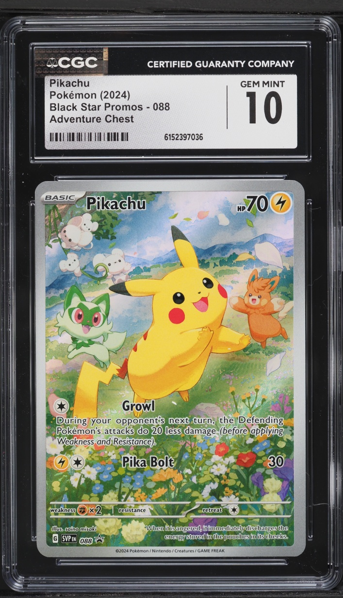 2024 Pokemon Scarlet & Violet Promo Paldea Adventure Chest Full Art Pikachu #88 CGC 10 GEM MINT