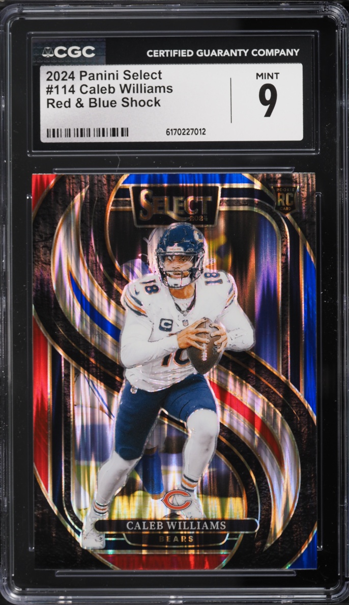 2024 Select Premier Level Red & Blue Shock Caleb Williams ROOKIE #114 CGC 9 MINT