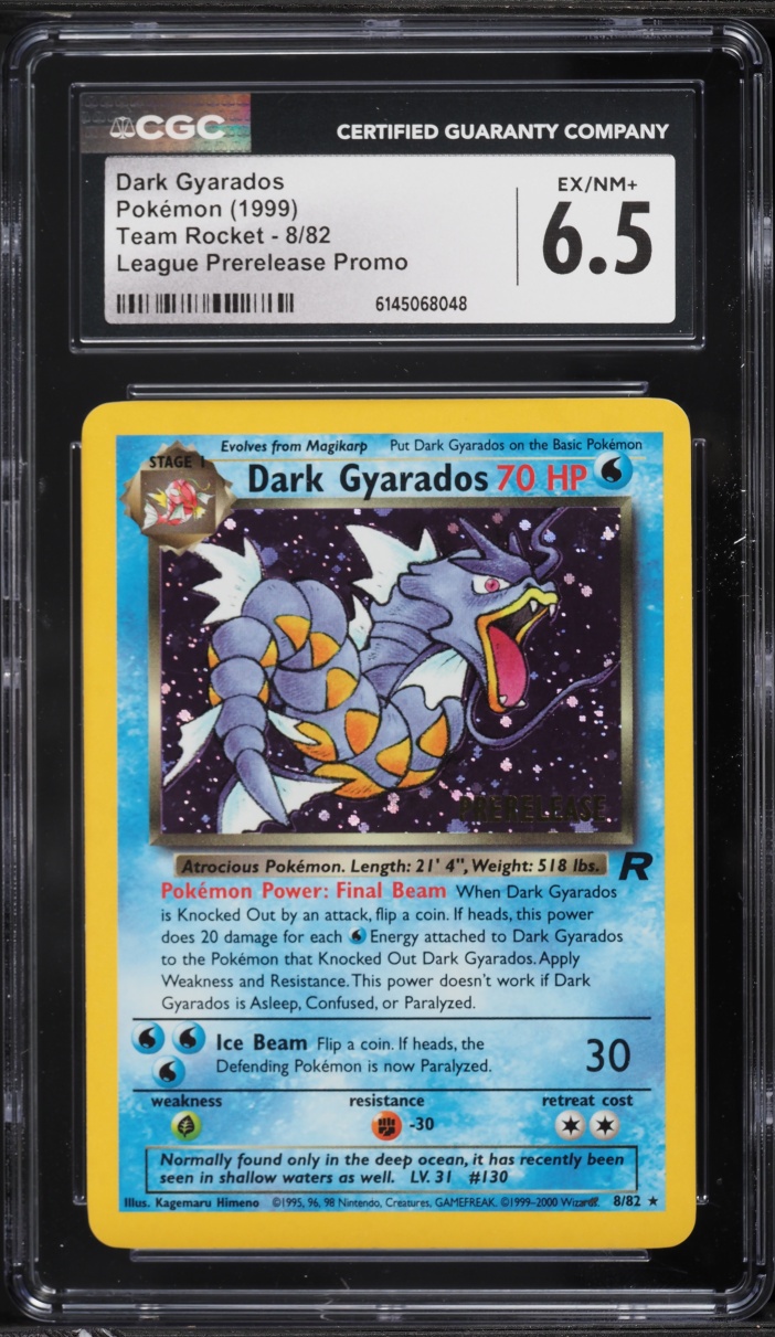 1999 Pokemon Team Rocket League Promo Prerelease Dark Gyarados #8 CGC 6.5 EXMT+