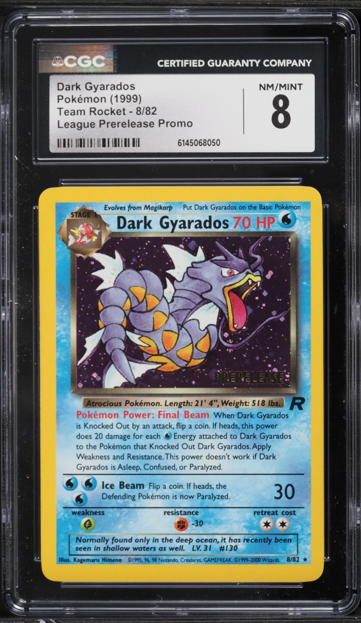 1999 Pokemon Team Rocket League Promo Prerelease Dark Gyarados #8 CGC 8 NM-MT