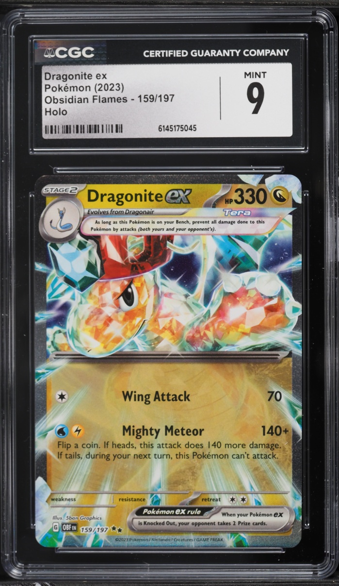 2023 Pokemon Scarlet & Violet Obsidian Flames Holo Dragonite ex #159 CGC 9 MINT