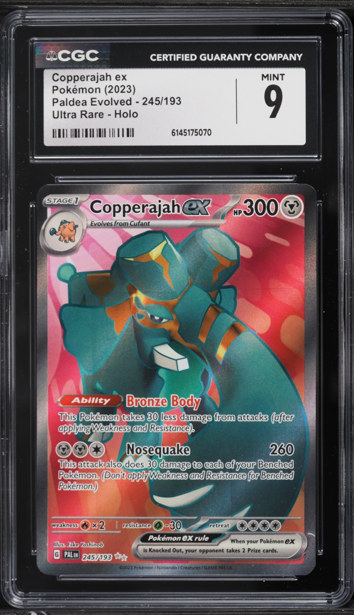 2023 Pokemon Scarlet & Violet Paldea Evolved Full Art Copperajah ex #245 CGC 9 MINT