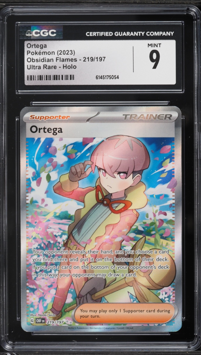 2023 Pokemon Scarlet & Violet Obsidian Flames Full Art Ortega #219 CGC 9 MINT