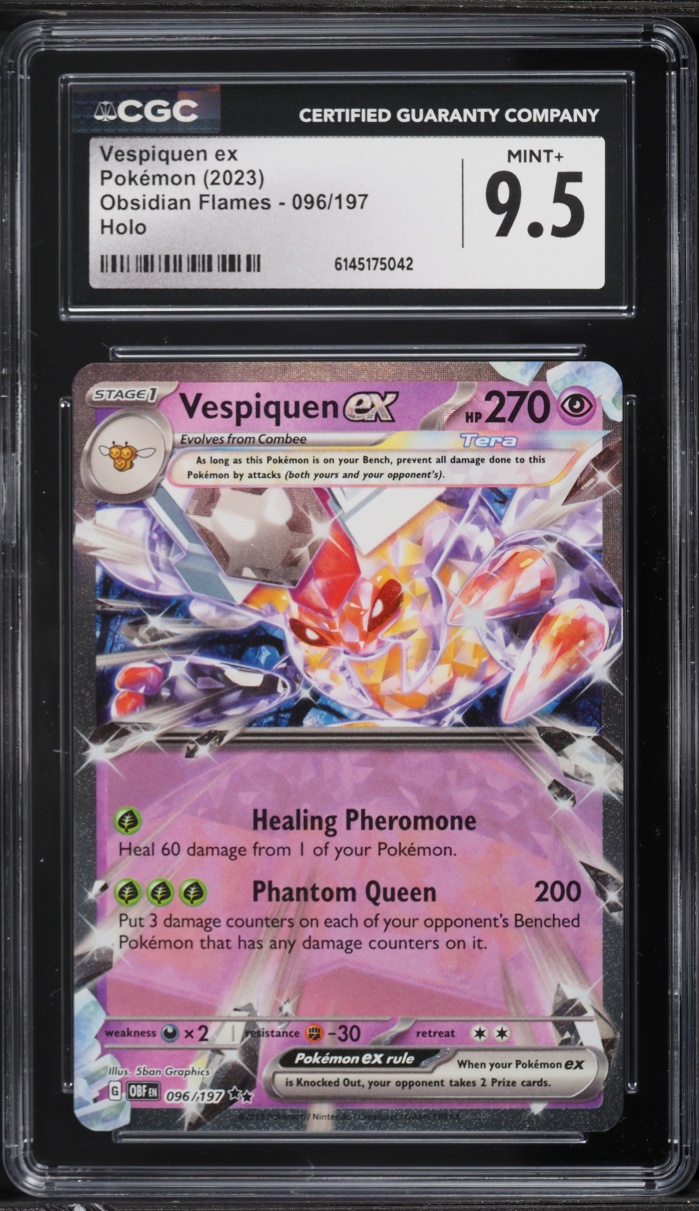 2023 Pokemon Scarlet & Violet Obsidian Flames Holo Vespiquen ex #96 CGC 9.5 MINT+