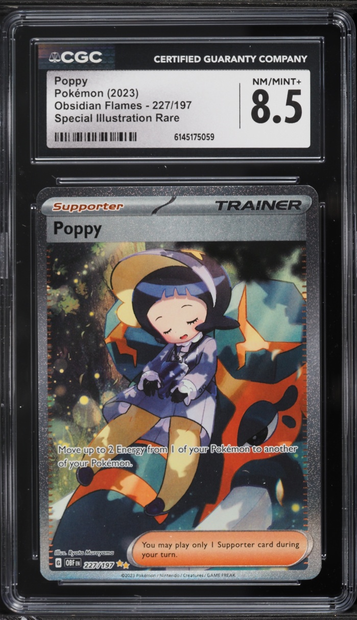 2023 Pokemon Scarlet & Violet Obsidian Flames SIR Poppy #227 CGC 8.5 NM-MT+