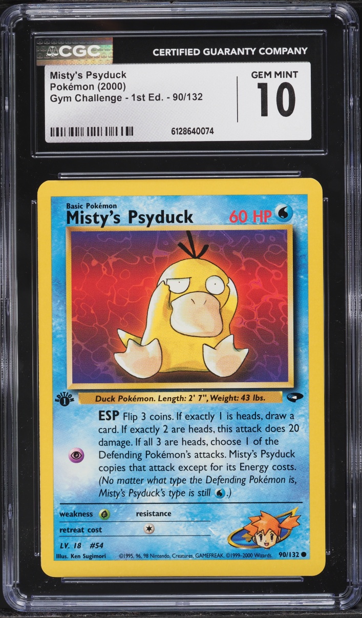 2000 Pokemon Gym Challenge 1st Edition Misty's Psyduck #90 CGC 10 GEM MINT