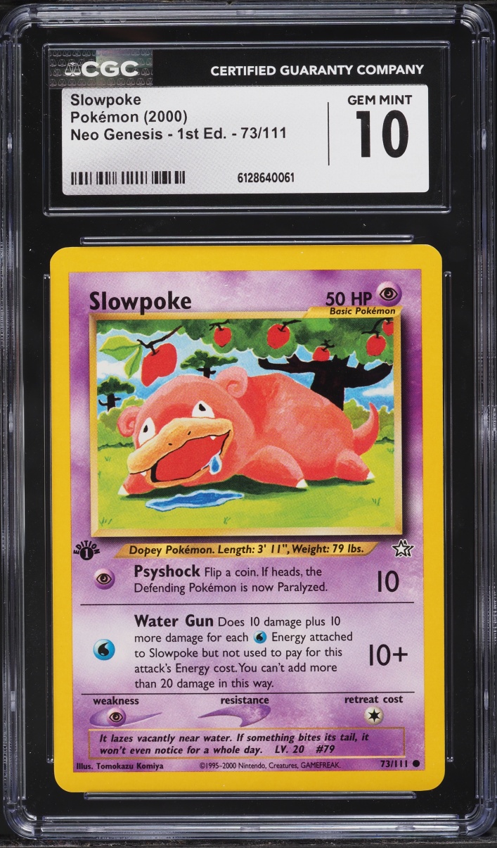 2000 Pokemon Neo Genesis 1st Edition Slowpoke #73 CGC 10 GEM MINT