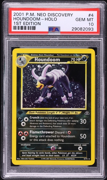 2001 Pokemon Neo Discovery 1st Edition Holo Houndoom #4 PSA 10 GEM MINT