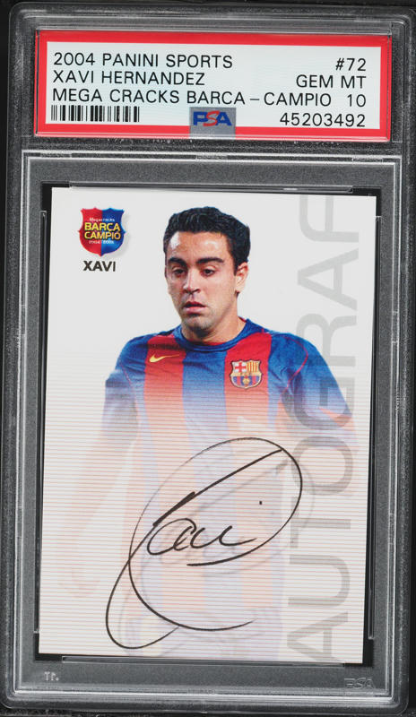 2004 Panini Sports Mega Cracks Barca Campio Xavi Hernandez #72 PSA