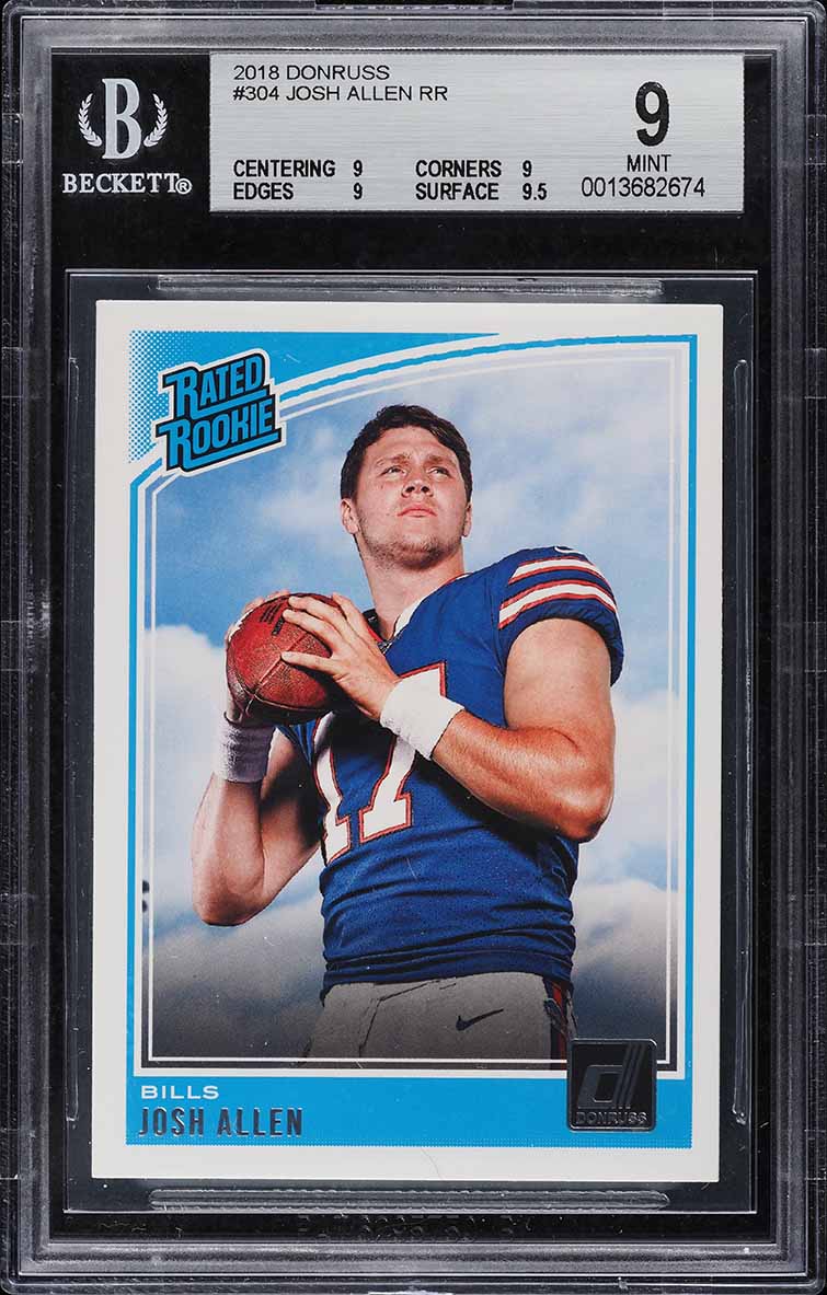 2018 Donruss Football Josh Allen ROOKIE #304 BGS 9 MINT on Fanatics Collect