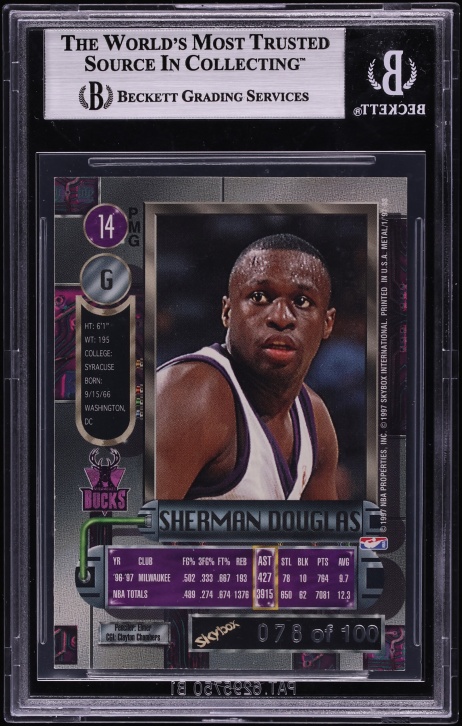 1997 Metal Universe Precious Metal Gems PMG Red Sherman Douglas /100 #14 BGS 7.5 NRMT+