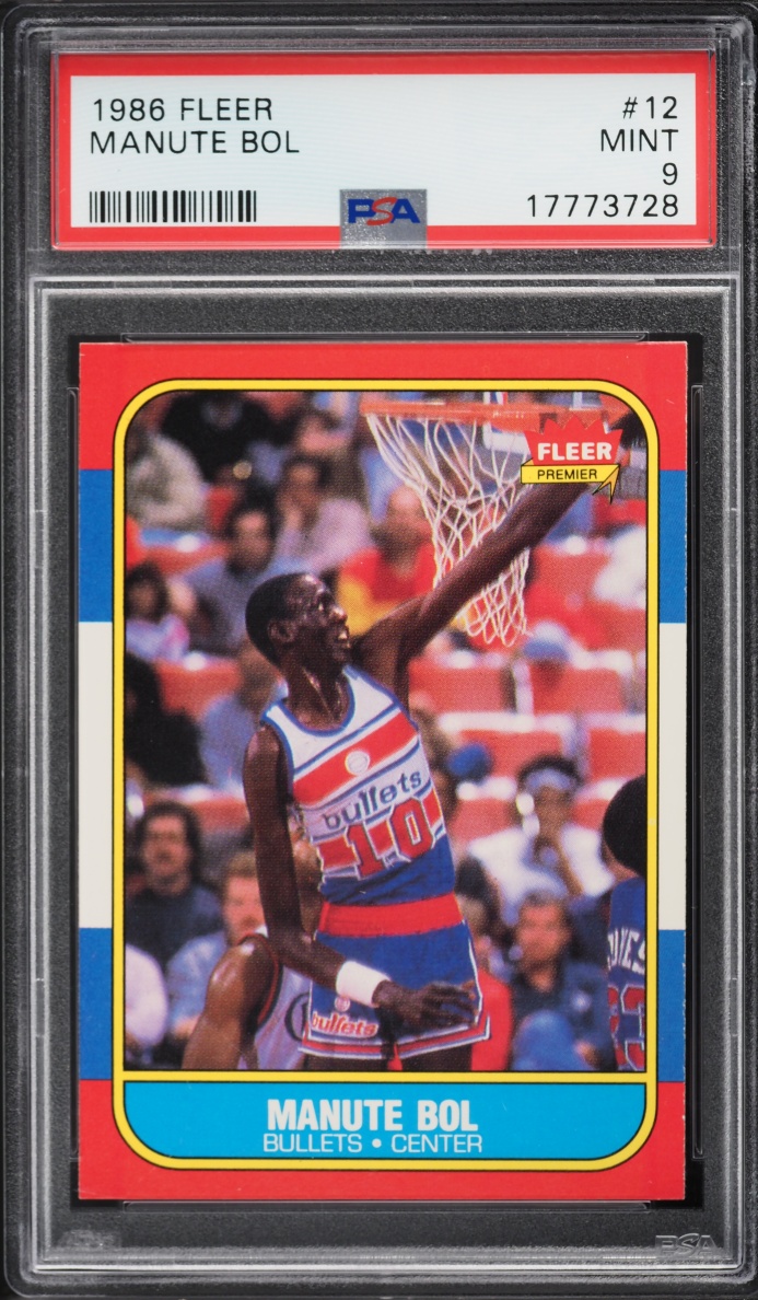 1986 Fleer Basketball Manute Bol ROOKIE #12 PSA 9 MINT