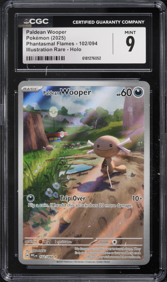 2025 Pokemon Mega Evolution Phantasmal Flames IR Paldean Wooper #102 CGC 9 MINT