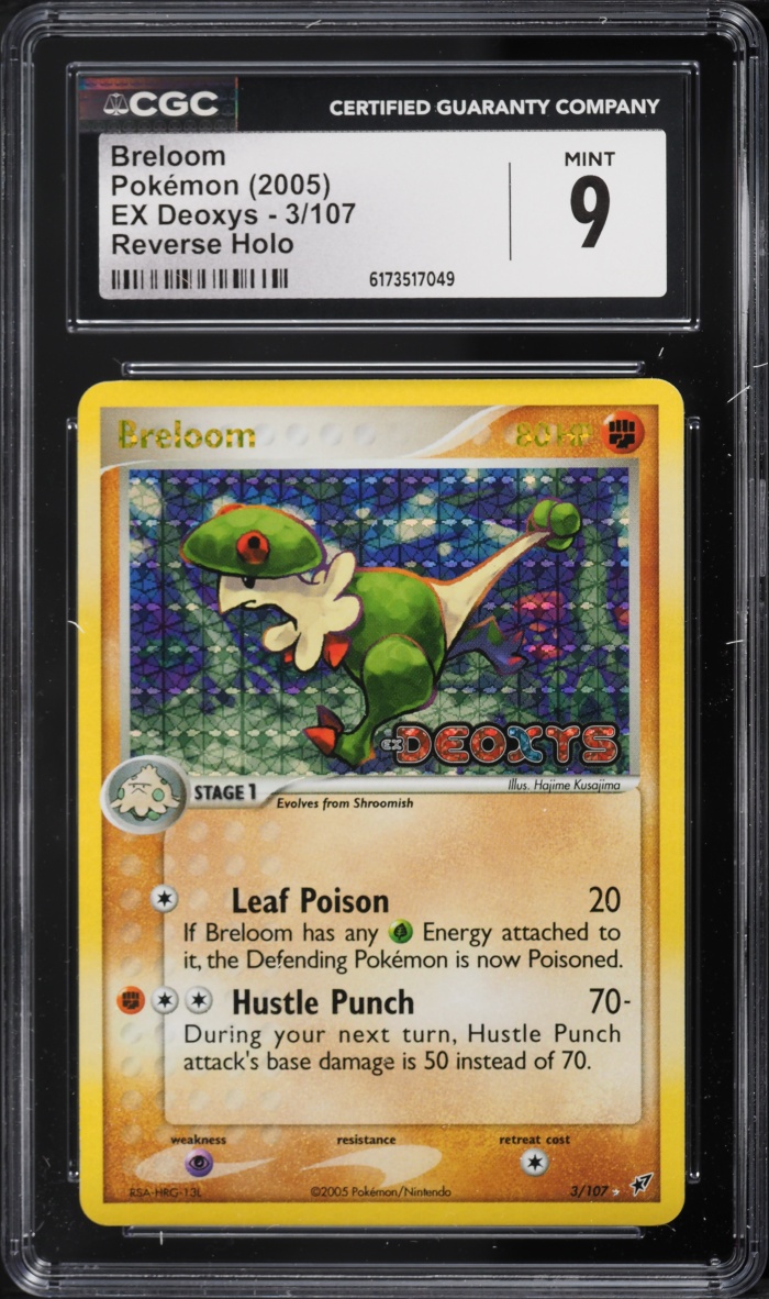 2005 Pokemon EX Deoxys Reverse Holo Breloom #3 CGC 9 MINT