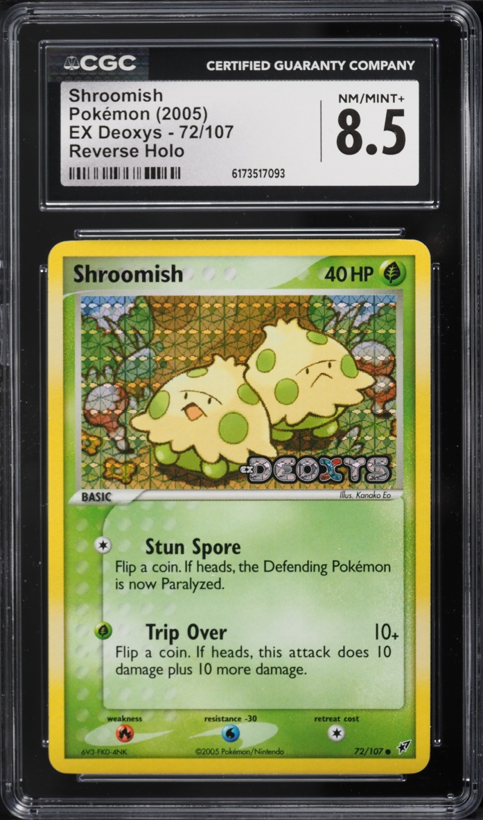 2005 Pokemon EX Deoxys Reverse Holo Shroomish #72 CGC 8.5 NM-MT+