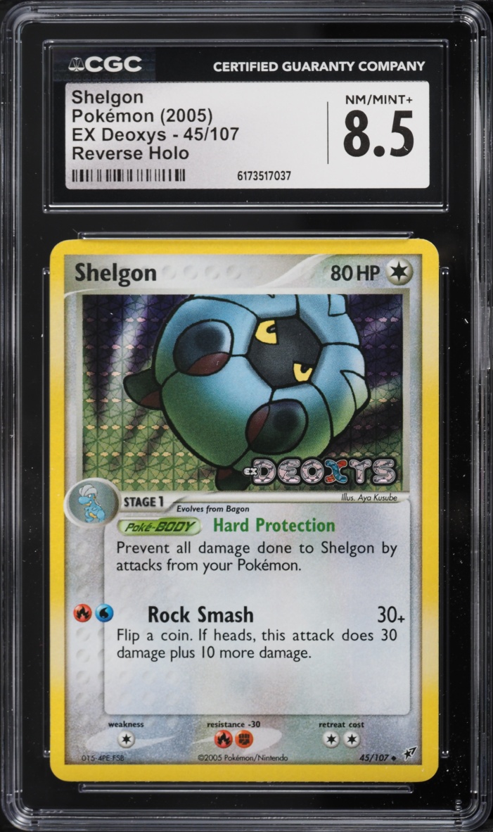 2005 Pokemon EX Deoxys Reverse Holo Shelgon #45 CGC 8.5 NM-MT+