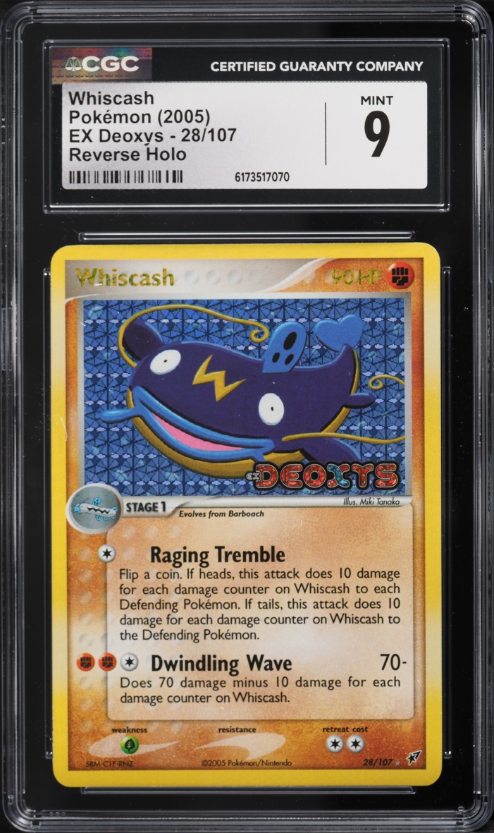 2005 Pokemon EX Deoxys Reverse Holo Whiscash #28 CGC 9 MINT