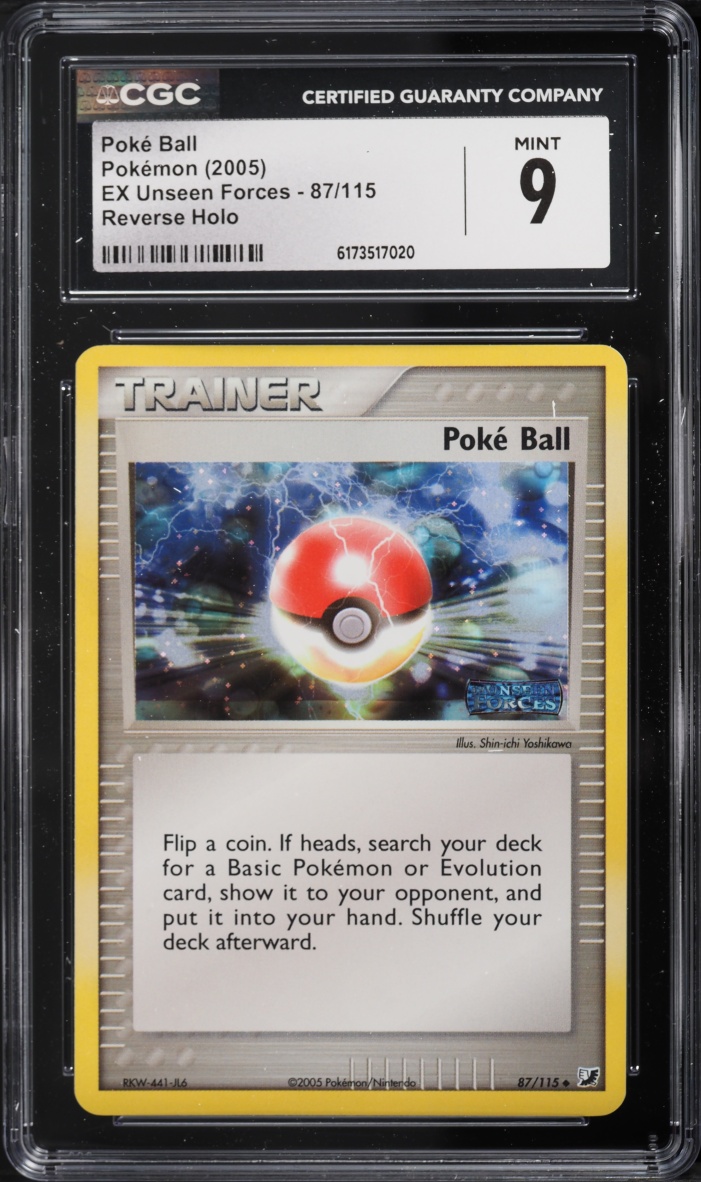 2005 Pokemon EX Unseen Forces Reverse Holo Poke Ball #87 CGC 9 MINT