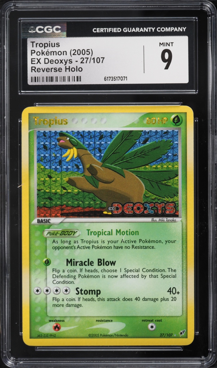 2005 Pokemon EX Deoxys Reverse Holo Tropius #27 CGC 9 MINT