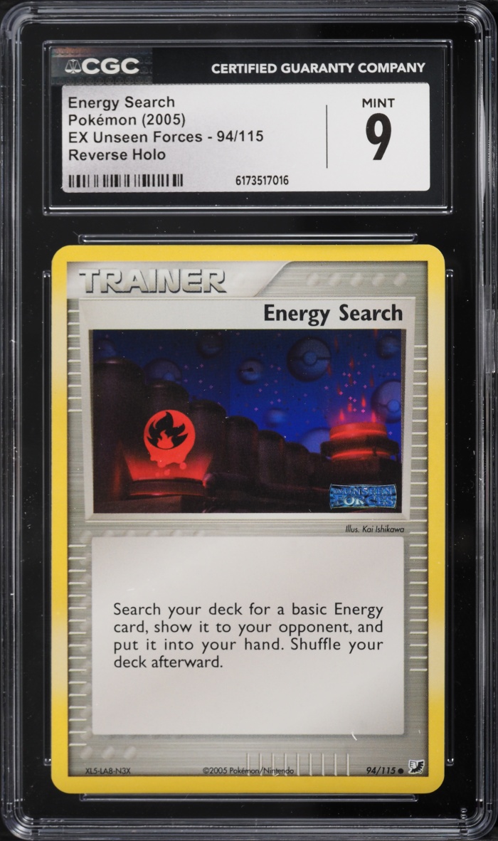 2005 Pokemon EX Unseen Forces Reverse Holo Energy Search #94 CGC 9 MINT