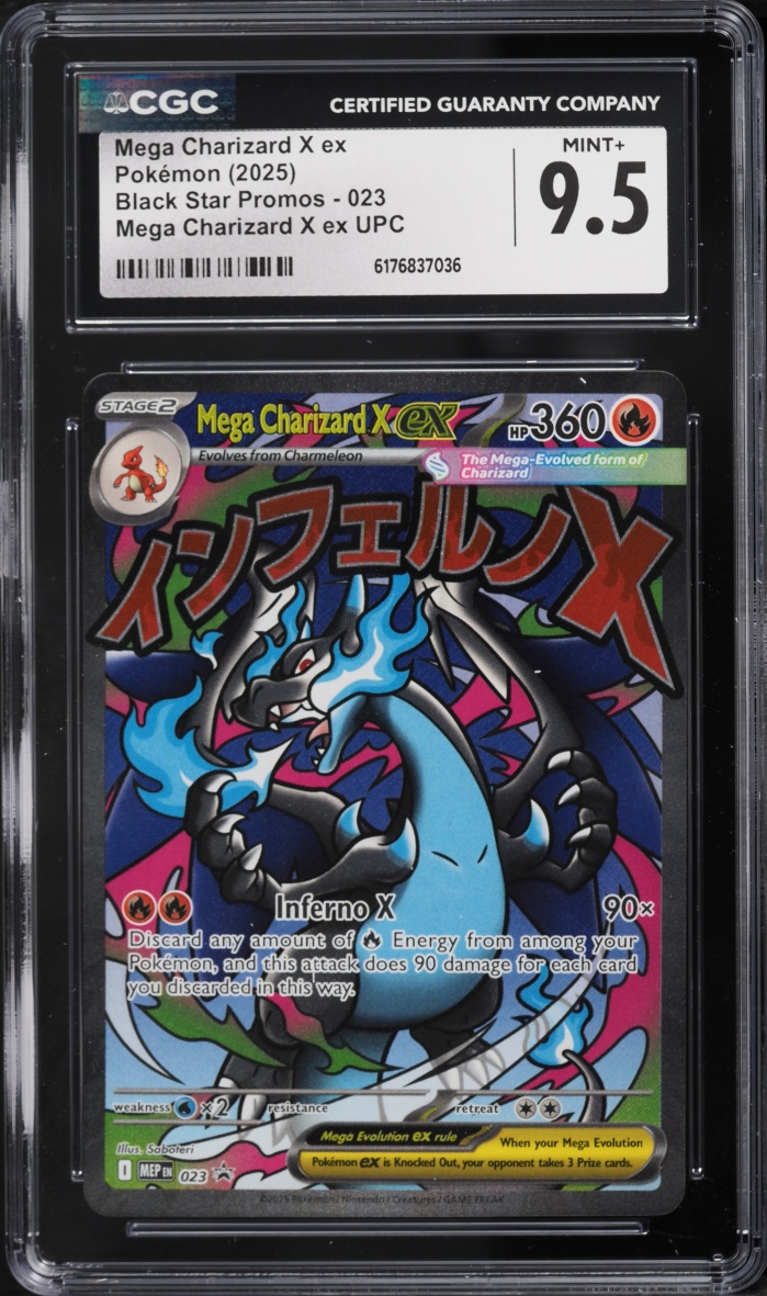 2025 Pokemon Mega Evolution Promo Ultra Premium Full Art Mega Charizard X Ex #23 CGC 9.5 MINT+