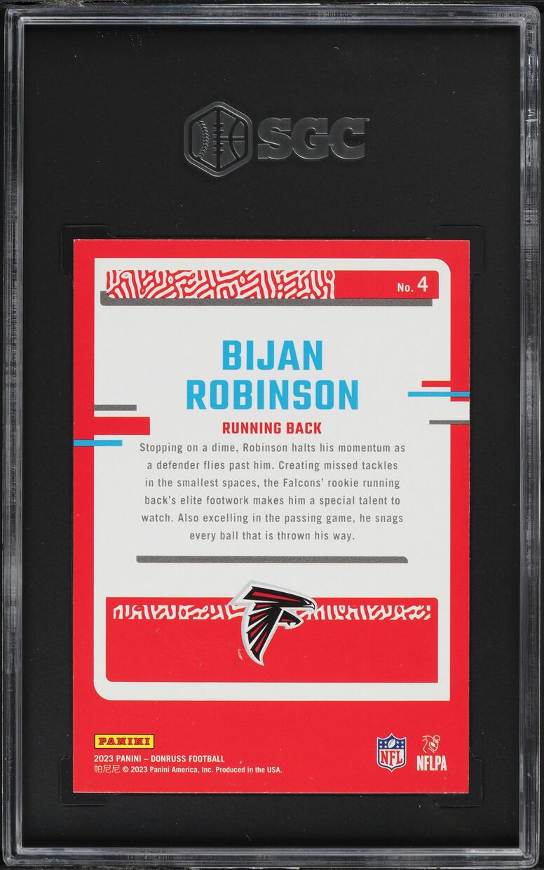 2023 Donruss The Rookies Bijan Robinson ROOKIE #4 SGC 10 GEM MINT