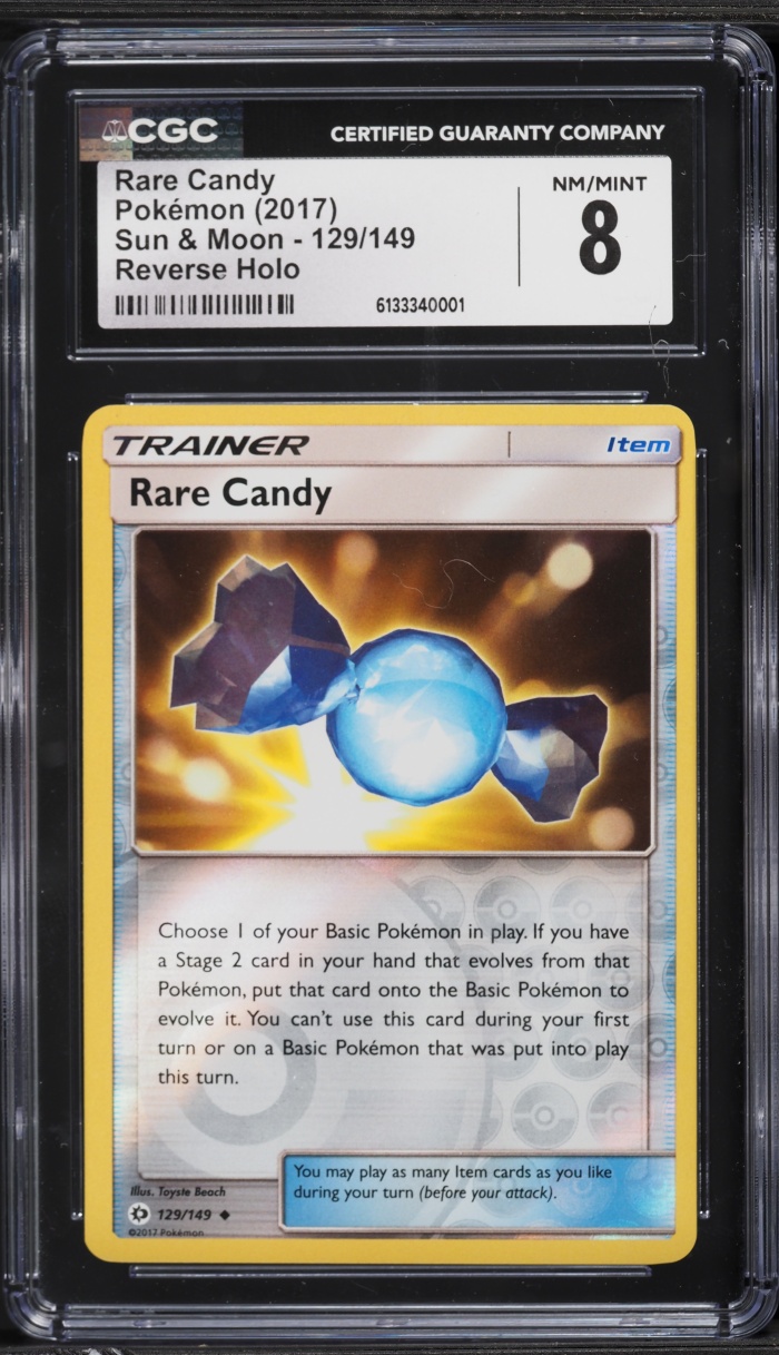 2017 Pokemon Sun & Moon Reverse Holo Rare Candy #129 CGC 8 NM-MT