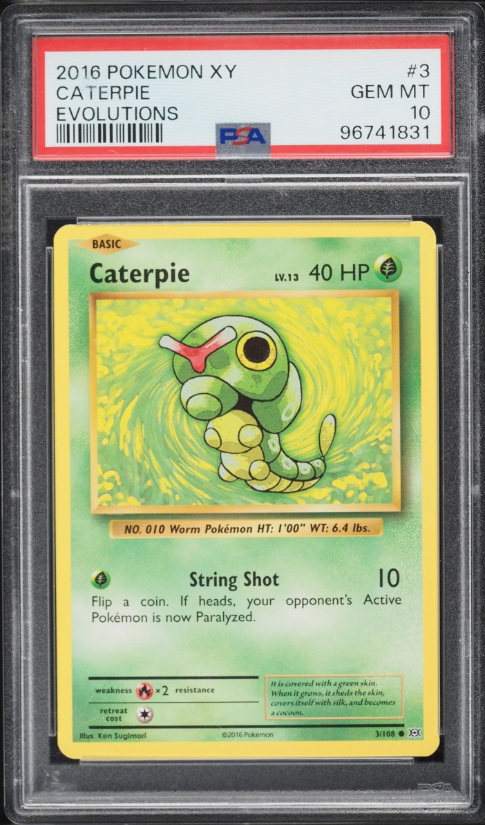 2016 Pokemon XY Evolutions Caterpie #3 PSA 10 GEM MINT