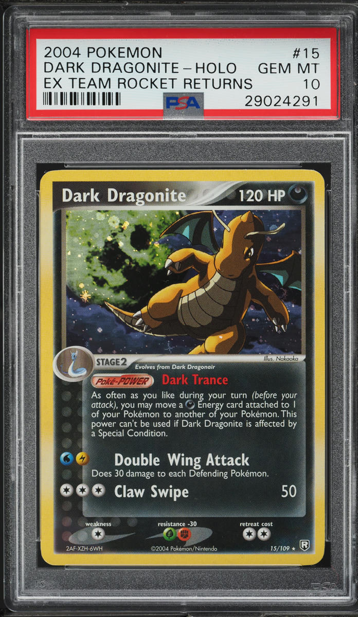 2004 Pokemon EX Team Rocket Returns Holo Dark Dragonite #15 PSA 10 GEM MINT