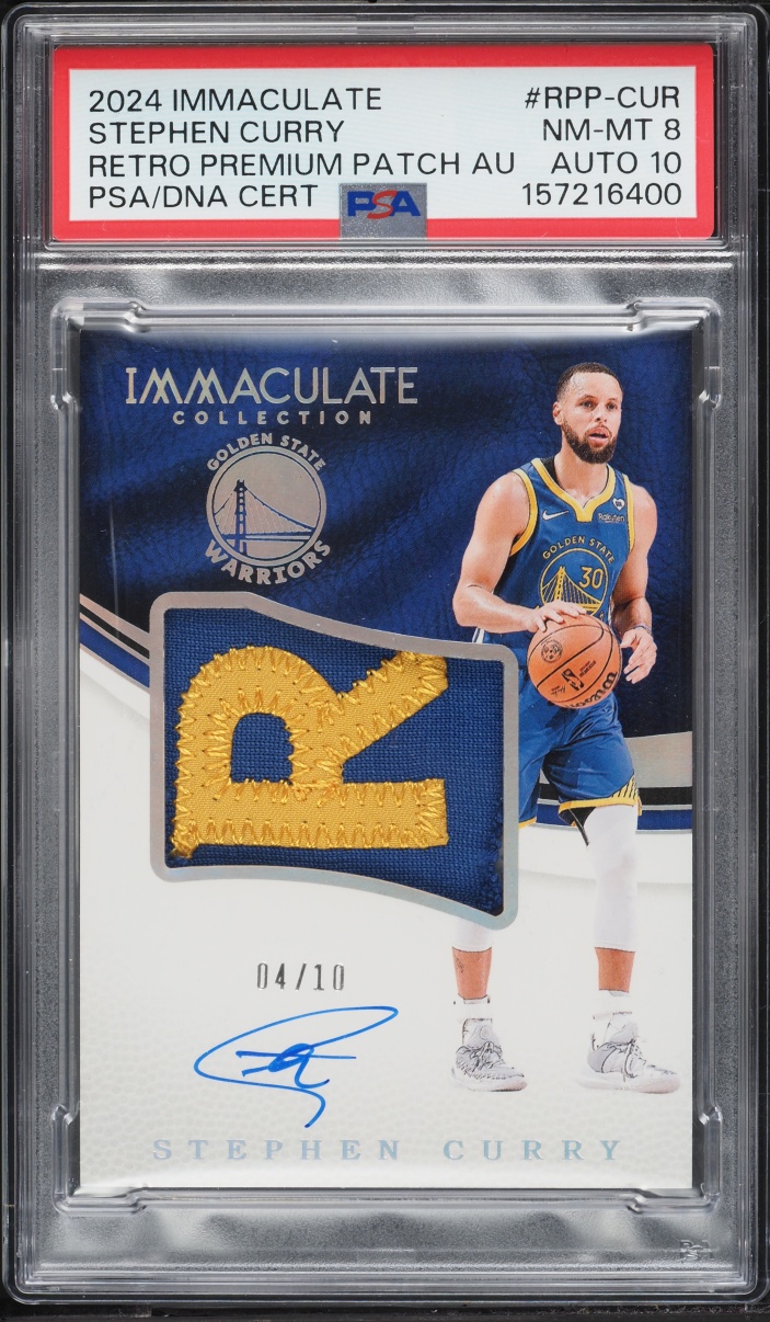 2024 Immaculate Collection Retro Premium Stephen Curry PATCH AUTO DNA 10 /10 #RPP-CUR PSA 8